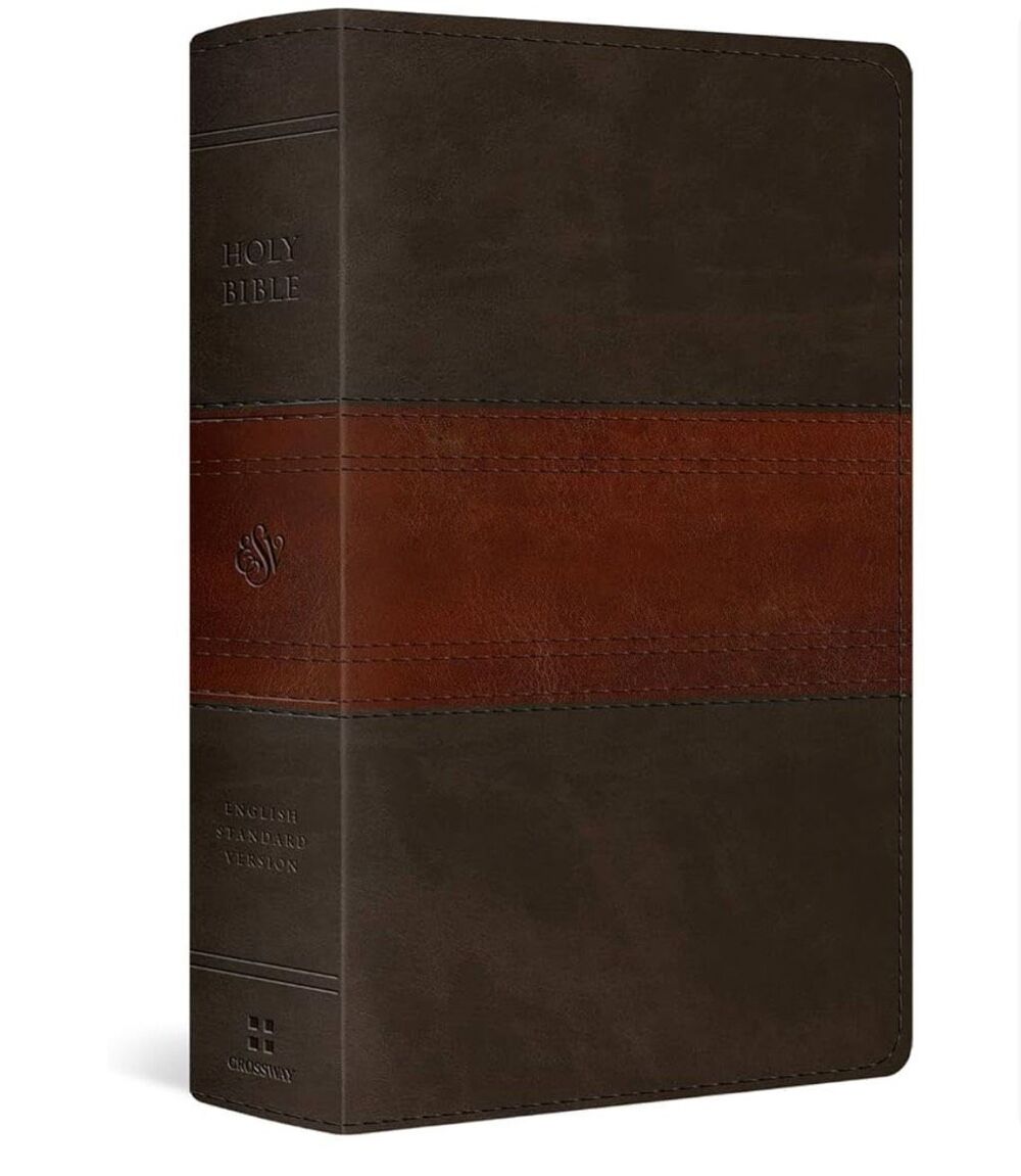 ESV Large Print Personal Size Bible, Red Letter Bible TruTone, Forest/Tan, Trail